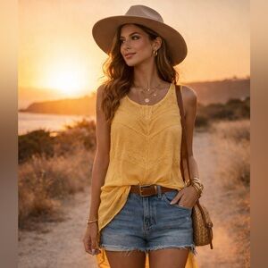 Bohemian Mustard Yellow Top